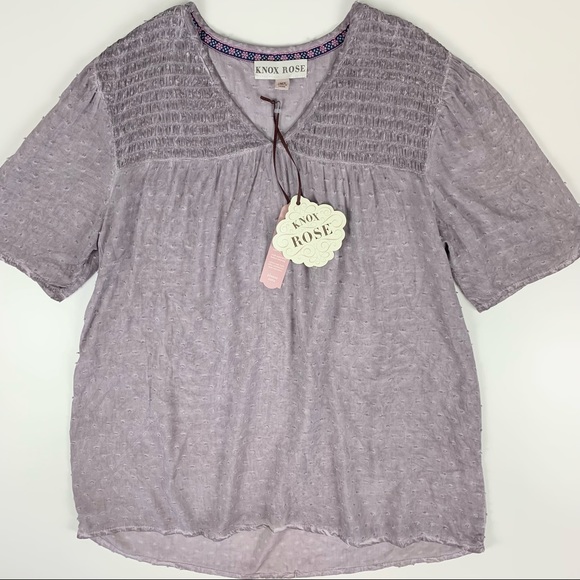 Knox Rose Top Wisteria Boho Short Sleeve Target XS - Picture 4 of 11